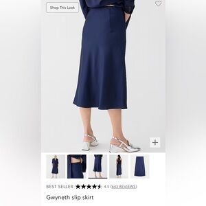 J. CREW Gwyneth Slip Skirt, Navy , Size 12